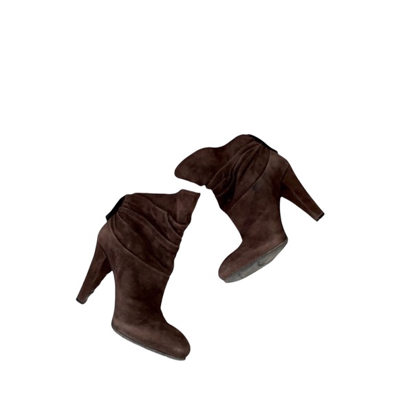 Women’s Arnold Churgin Chocolate brown pull on Swede booties SZ 7 - Picture 3 of 6
